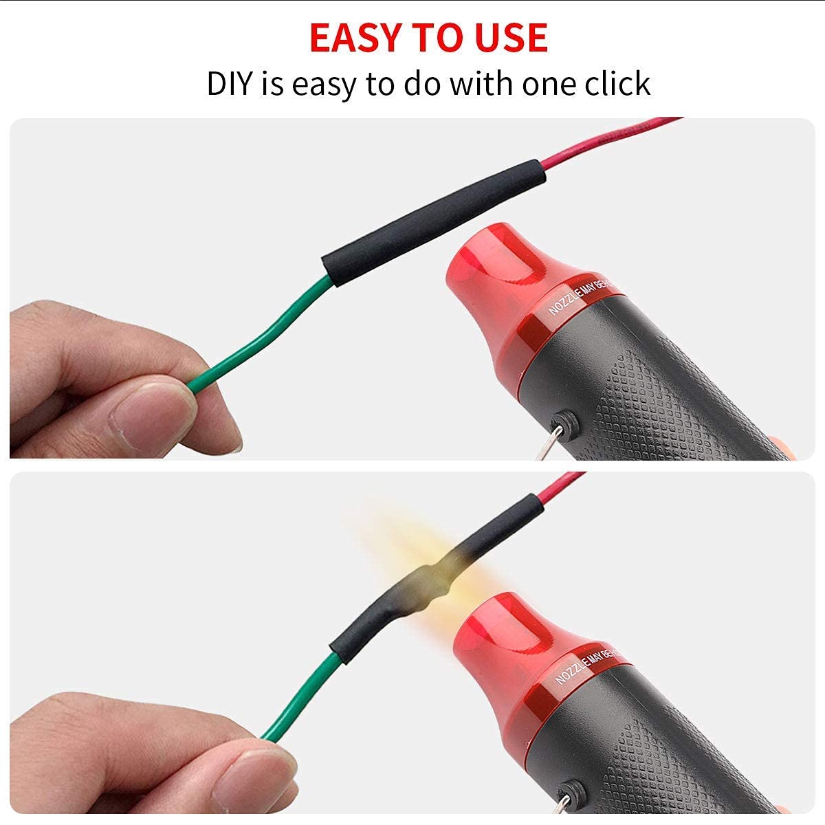 HASTHIP Handheld Mini Heat Gun, 300W Hot Air Gun Multi-Function Electrical Heat Tool for for DIY Embossing, Shrink Wrapping, Drying Paint (300W) HASTHIP Handheld Mini Heat Gun, 300W Hot Air Gun Multi-Function Electrical Heat Tool for for DIY Embossing, Shrink Wrapping, Drying Paint (300W)